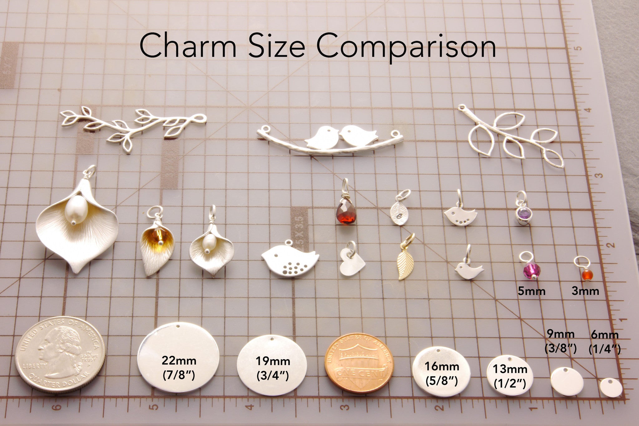 charm size comparison chart