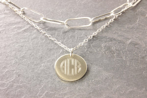 Sterling Silver Paperclip Necklace & Monogram Necklace, 19s*