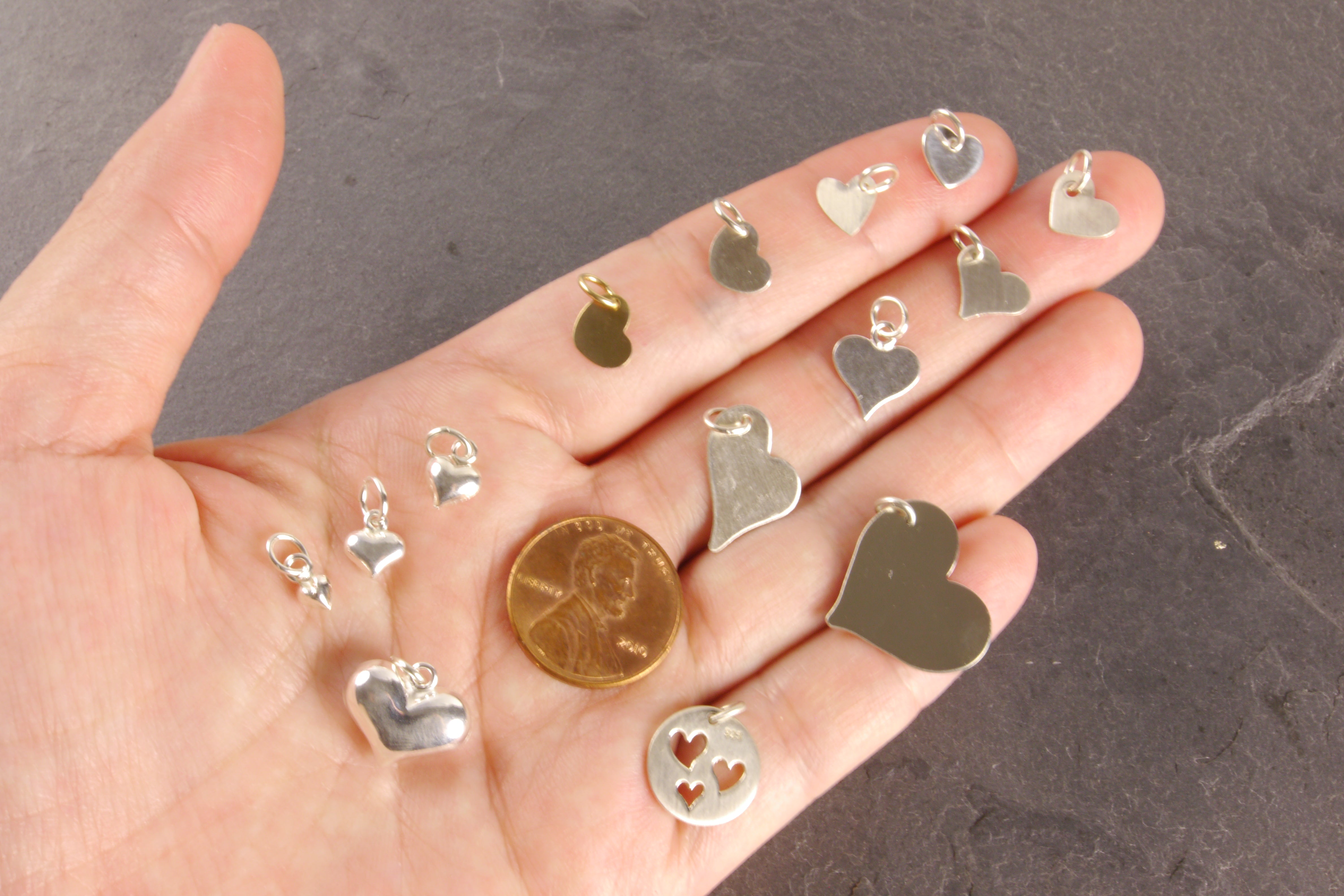 tiny charms on hand for size reference